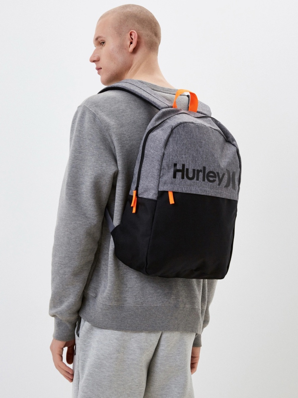 Hurley Gray, Black & Orange Accent Men's Backpack